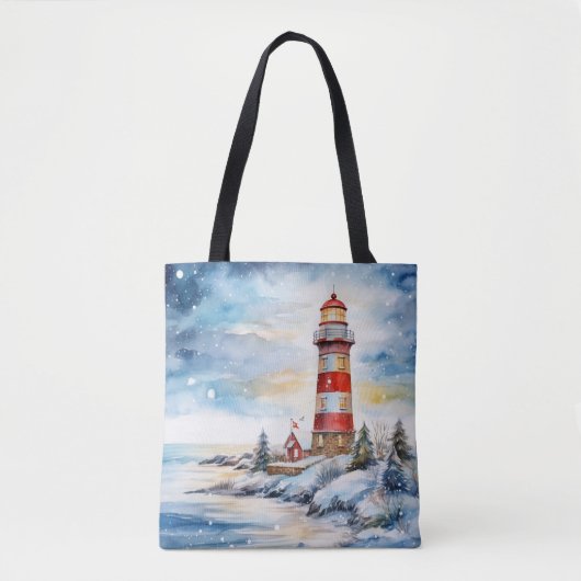 A Lighthouse in Winter トートバッグ (正面)