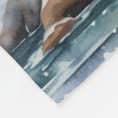 A Lighthouse in Winter フリースブランケット (角)