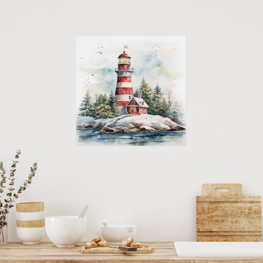 A Lighthouse in Winter ポスター (キッチン)
