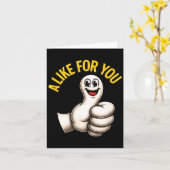 A Like For You, Funny Thumbs Up Cartoon Design For カード (黄色い花)