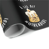 A Lil Bit Hot Head おもしろい Candle Pun Dark BG ラッピングペーパー (ロールコーナー)