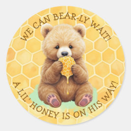 A Lil' Honey on it's Way!  Boy's Baby Shower ラウンドシール