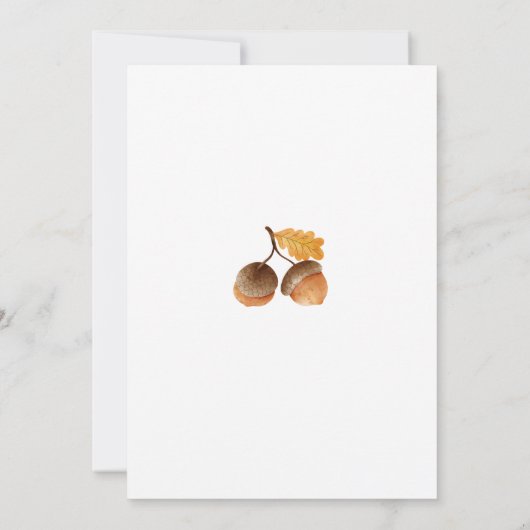 A Little Acorn Fall Plaids Baby Shower  Invitation 招待状 (裏面)