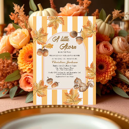 A Little Acorn Fall Plaids Baby Shower  Invitation 招待状