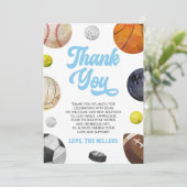 A Little Allstar Is On The Way! Sports Baby Shower サンキューカード (スタンド正面)