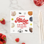 A Little Allstar Is On The Way! Sports Baby Shower スタンダードカクテルナプキン (インサイチュ)