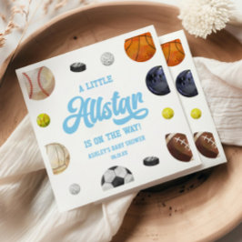 A Little Allstar Is On The Way! Sports Baby Shower スタンダードカクテルナプキン