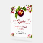 A Little Apple Is On The Way | 秋のベビーシャワー アクリルサイン (傾斜)