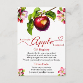 A Little Apple Is On The Way | 秋のベビーシャワー エンクロージャーカード