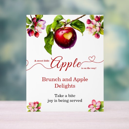 A Little Apple Is On The Way | Fall Baby Shower  アクリルサイン (ニュートラル)
