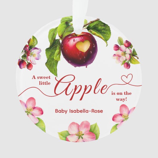 A Little Apple Is On The Way | Fall Baby Shower  オーナメント (正面)