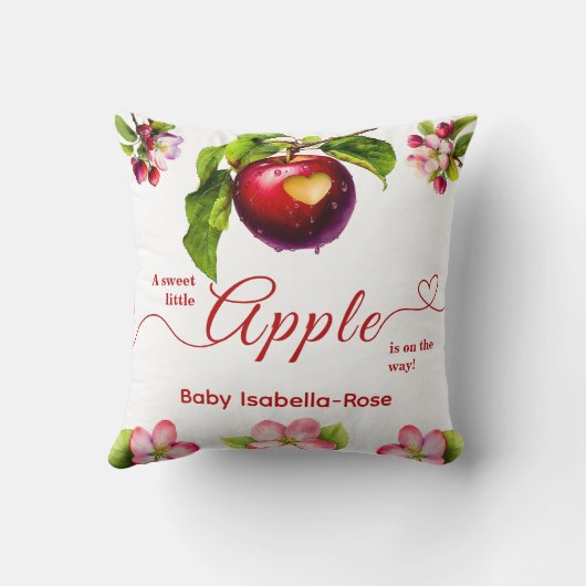 A Little Apple Is On The Way | Fall Baby Shower  クッション (裏面)
