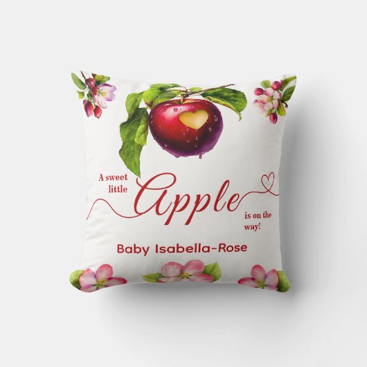 A Little Apple Is On The Way | Fall Baby Shower  クッション (正面)