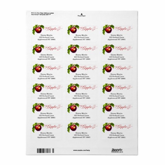 A Little Apple Is On The Way | Fall Baby Shower  ラベル (フルシート)