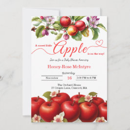 A Little Apple Is On The Way | Fall Baby Shower  招待状