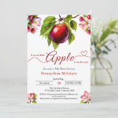 A Little Apple Is On The Way | Fall Baby Shower  招待状 (スタンド正面)