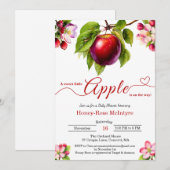 A Little Apple Is On The Way | Fall Baby Shower  招待状 (正面/裏面)