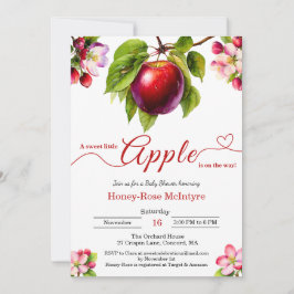 A Little Apple Is On The Way | Fall Baby Shower  招待状