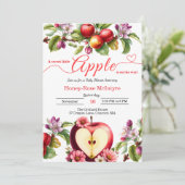 A Little Apple Is On The Way | Fall Baby Shower  招待状 (スタンド正面)