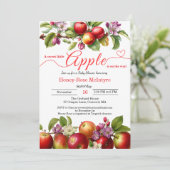 A Little Apple Is On The Way | Fall Baby Shower  招待状 (スタンド正面)