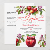 A Little Apple Is On The Way | Fall Baby Shower  招待状 (正面/裏面)