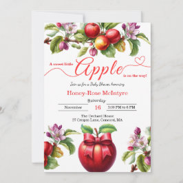 A Little Apple Is On The Way | Fall Baby Shower  招待状