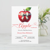 A Little Apple Is On The Way | Fall Baby Shower  招待状 (スタンド正面)
