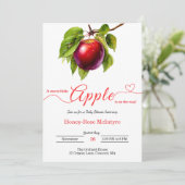 A Little Apple Is On The Way | Fall Baby Shower 招待状 (スタンド正面)