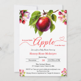 A Little Apple Is On The Way | Fall Baby Shower  招待状