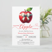 A Little Apple Is On The Way | Fall Baby Shower  招待状 (スタンド正面)