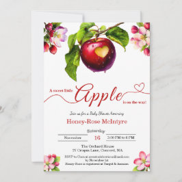 A Little Apple Is On The Way | Fall Baby Shower  招待状