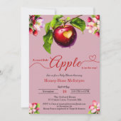 A Little Apple Is On The Way | Fall Baby Shower  招待状 (正面)