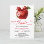 A Little Apple Is On The Way | Fall Baby Shower  招待状 (スタンド正面)