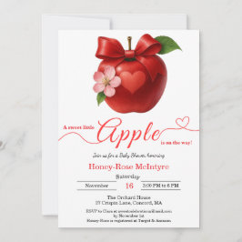 A Little Apple Is On The Way | Fall Baby Shower  招待状