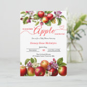 A Little Apple Is On The Way | Fall Baby Shower 招待状 (スタンド正面)