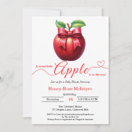 A Little Apple Is On The Way | Fall Baby Shower  招待状