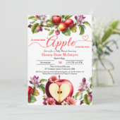 A Little Apple Is On The Way | Fall Baby Shower  招待状 (スタンド正面)