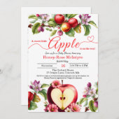 A Little Apple Is On The Way | Fall Baby Shower  招待状 (正面/裏面)
