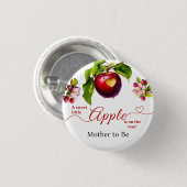 A Little Apple Is On The Way | Fall Baby Shower  缶バッジ (正面&裏面)