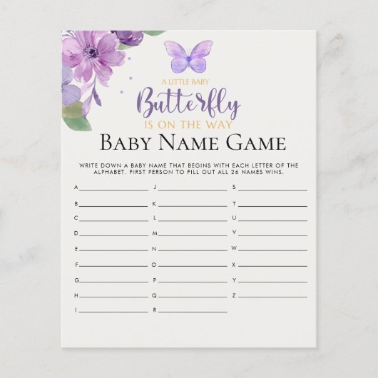 A Little Baby Butterfly is on The Way Baby shower (正面)