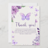 A Little Baby Butterfly is on The Way Baby shower サンキューカード (正面)