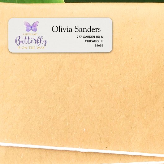 A Little Baby Butterfly is on The Way Baby shower ラベル
