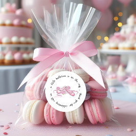 A Little Ballerina is on the Way Pink Ballet Shoes フェイバータグ