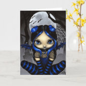 A Little Battyグリーティングカード カード (黄色い花)