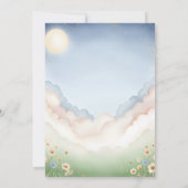 a little bear Floral Baby Shower Gender Neutral 招待状 (裏面)