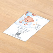 A Little Bear Is on the Way Customizable QR code アクリル招待状 (レイダウン)