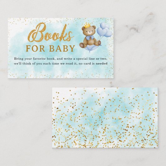 A Little Bear Prince Books forベビーベビーシャワー エンクロージャーカード (正面/裏面)