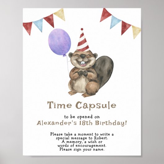 A Little Beaver Time Capsule 1st birthday ポスター (正面)