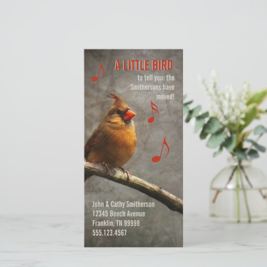 A Little Bird New Addressフォトカカスタムード 案内状 (スタンド正面)