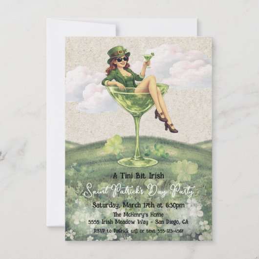 A little bit Irish Leprechaun cocktail Party 招待状 (正面)